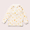 Cream Waffle Stars Long Sleeve Button Raglan T-Shirt