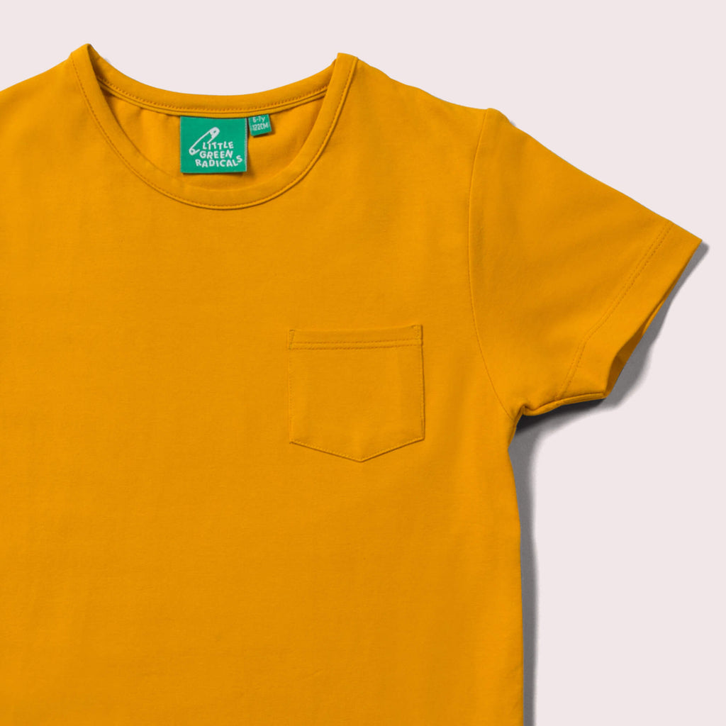 Little-Green-Radicals-Yellow-Pocket-Short-Sleeve-T-Shirt-Closeup