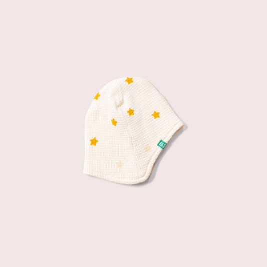 Cream Waffle Stars Baby Hat