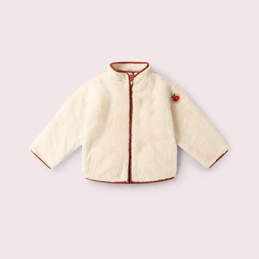 Cream Zip Up Cosy Recycled Fleece Jacket