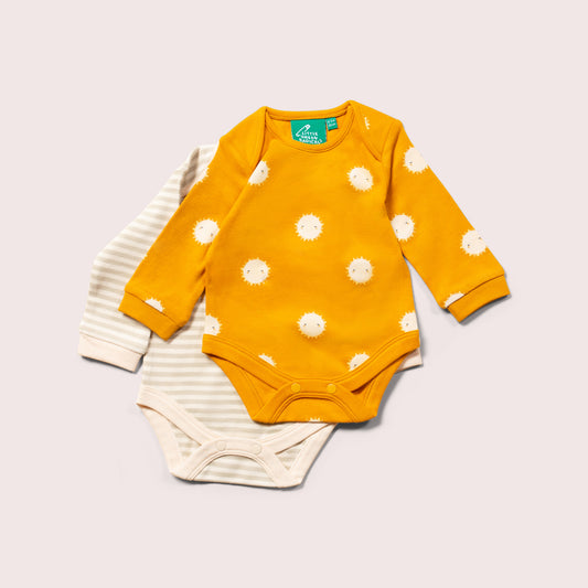 Solar Powered Organic Baby Bodysuit Set - 2 Pack