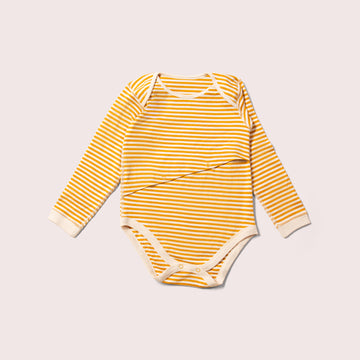Gold Striped Easy Feeding Adaptive Bodysuit