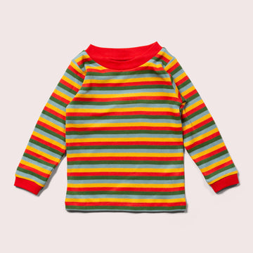 Golden Rainbow Striped Long Sleeve T-Shirt