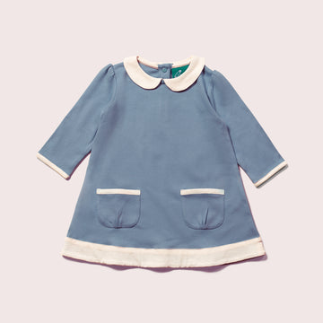 Blue Long Sleeve Tunic Dress