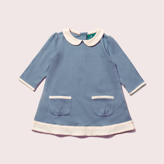 Blue Long Sleeve Tunic Dress