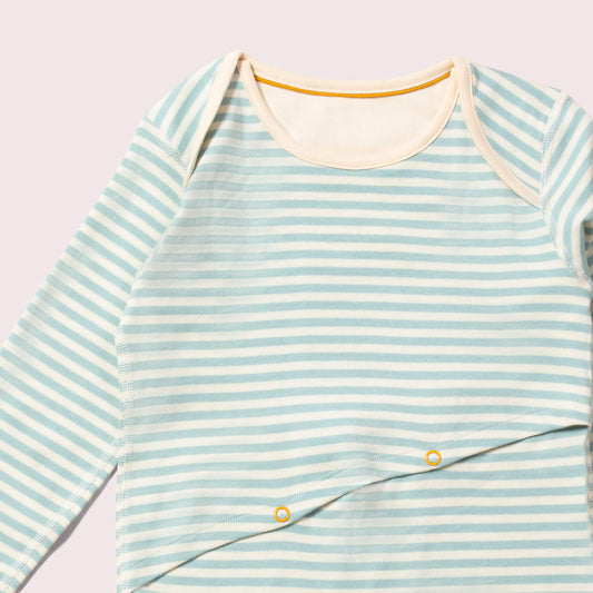 Powder Blue Easy Feeding Adaptive Bodysuit