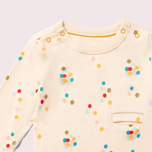 Rainbow Balloons Easy Feeding Adaptive Long Sleeve T-shirt