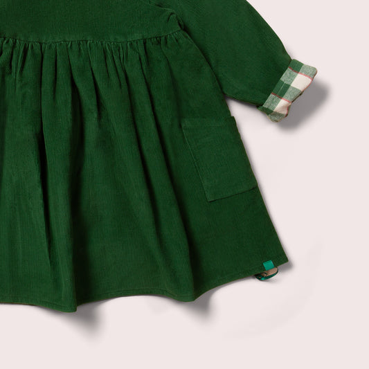 Vintage Green Reversible Corduroy Pocket Dress