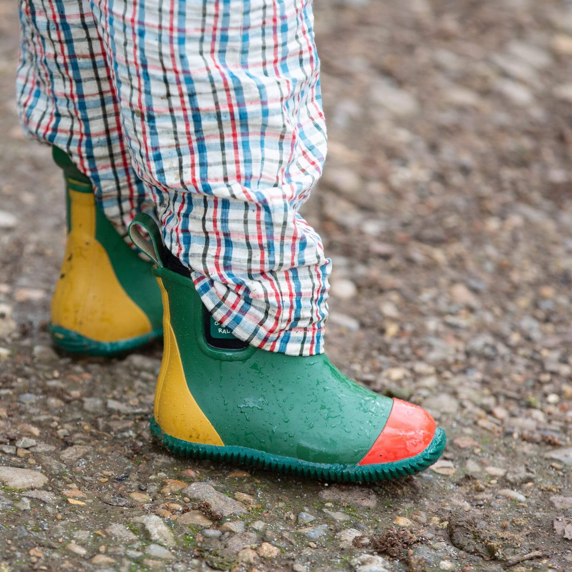 Colour Block Ankle Wellington Fair Rubber Natural Waterproof Boots