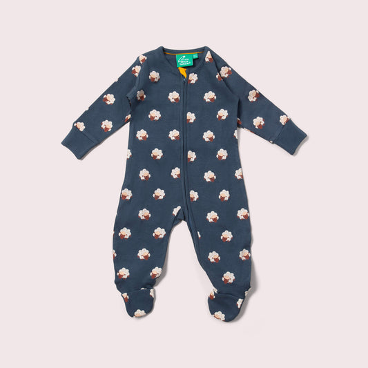 Sleeping Sheep Zip Organic Babygrow