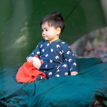 Sleeping Sheep Zip Organic Babygrow