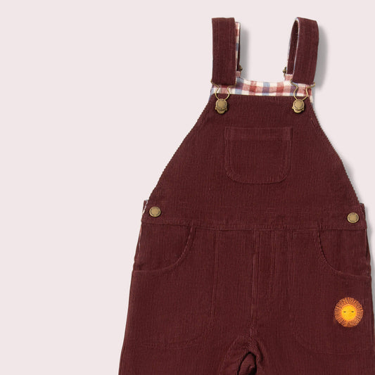 Chocolate Lined Corduroy Dungarees
