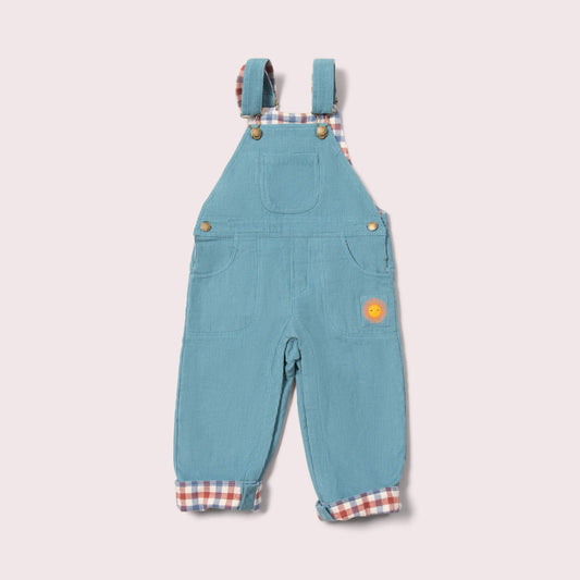 Pale Blue Lined Corduroy Dungarees