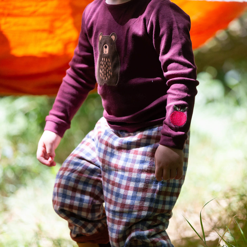 Teddy Bear Applique Long Sleeve T-Shirt Brown / 4-5y