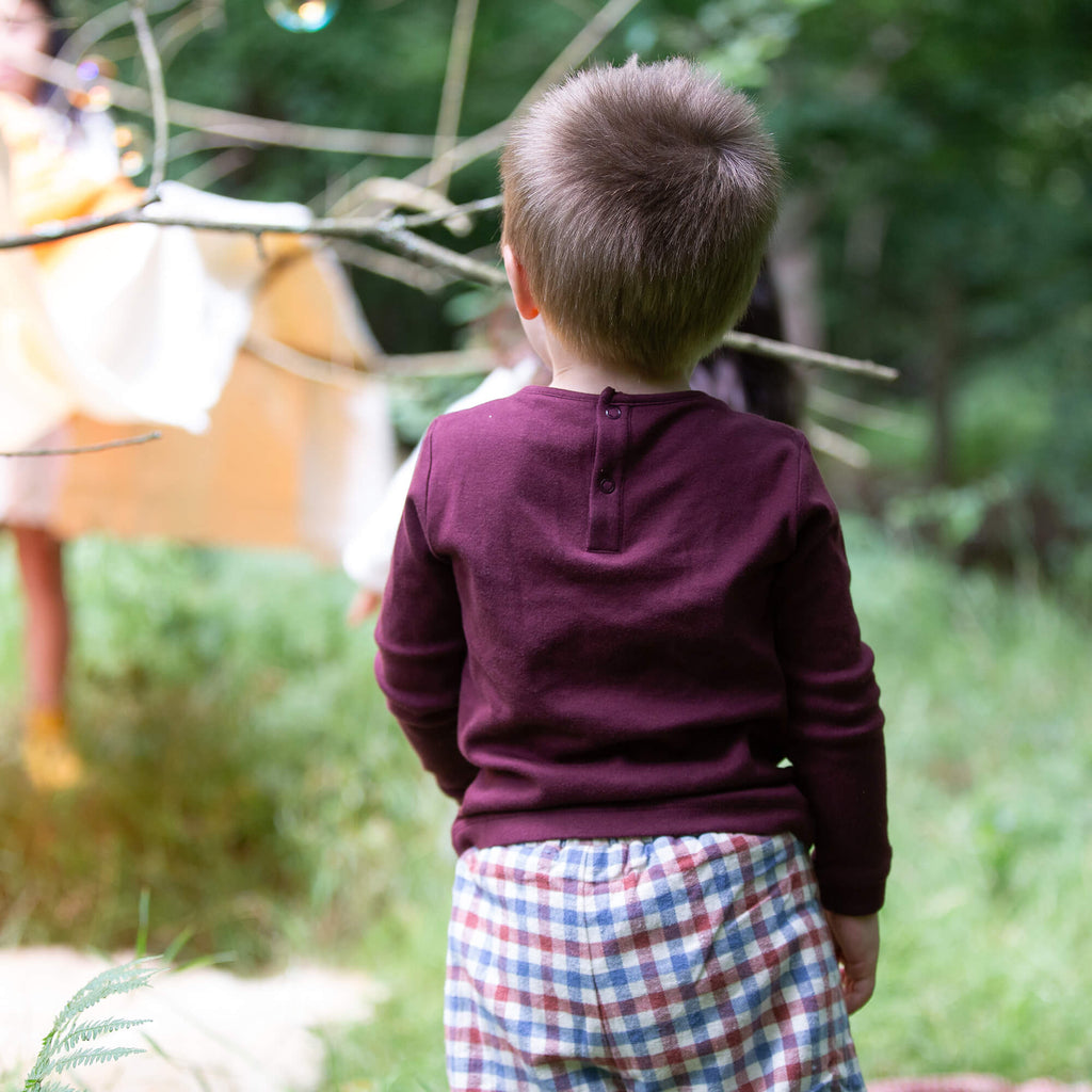 Teddy Bear Applique Long Sleeve T-Shirt Brown / 4-5y