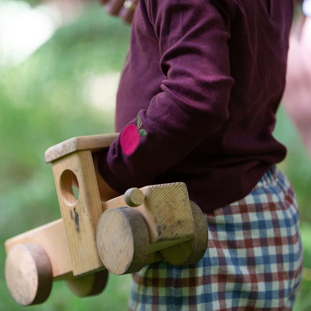 Teddy Bear Applique Long Sleeve T-Shirt Brown / 4-5y