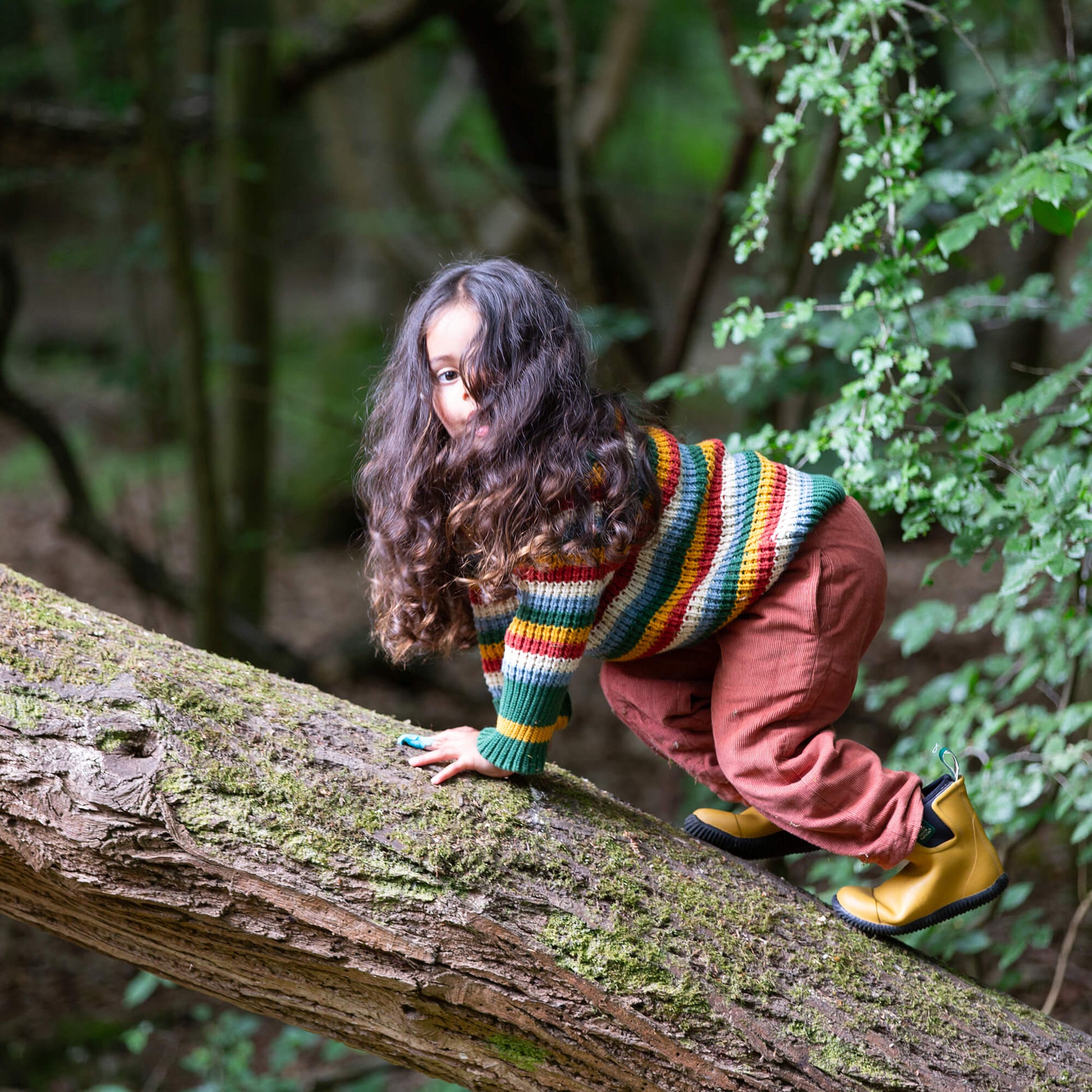 Rainbow Waffle Snuggly Knitted Jumper Multi / 7-8y