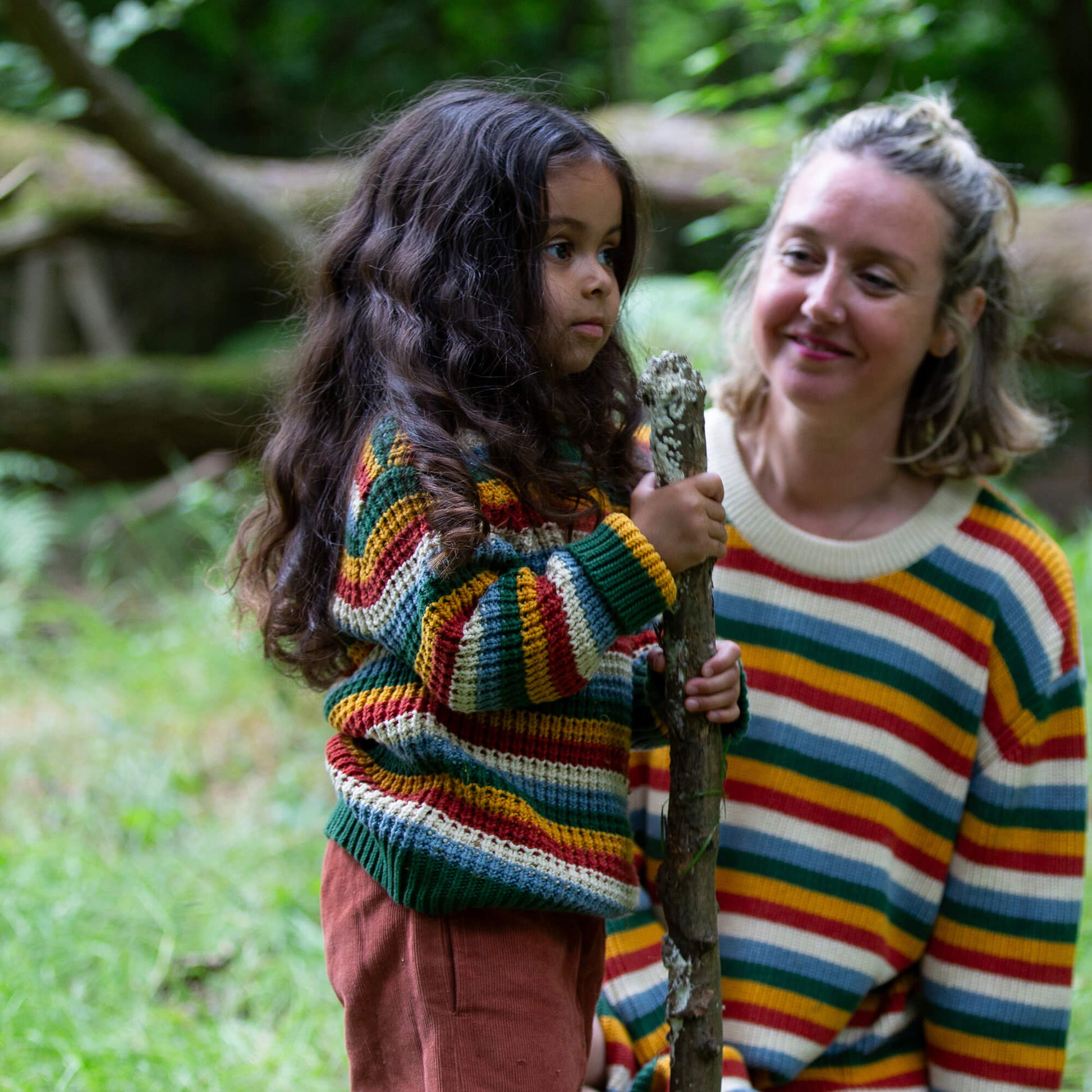 Rainbow Waffle Snuggly Knitted Jumper Multi / 7-8y