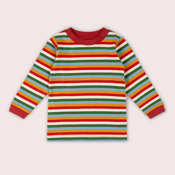 Autumn Rainbow Striped Long Sleeve T-Shirt