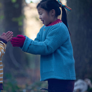 Pale Blue Chunky Waffle Relaxed Jacket
