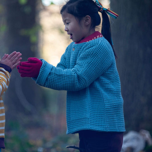 Pale Blue Chunky Waffle Relaxed Jacket