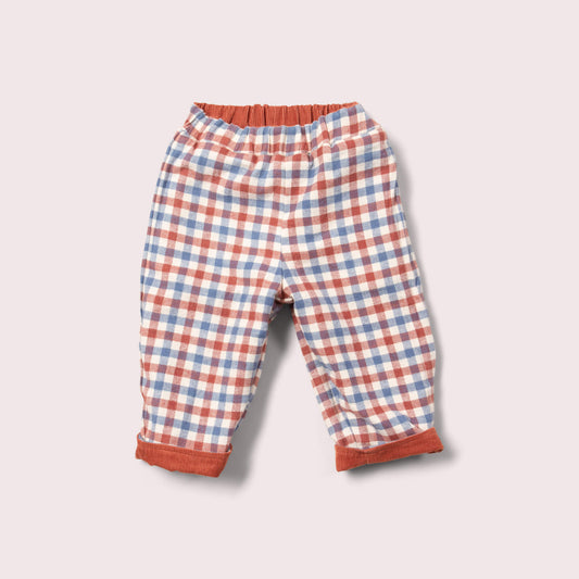 Ginger Check Reversible Pull On Trousers
