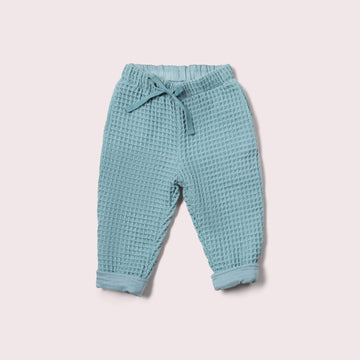 Pale Blue Chunky Waffle Comfy Trousers