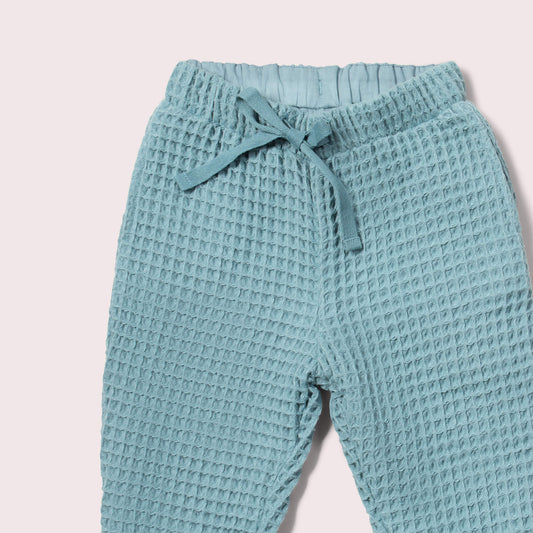 Pale Blue Chunky Waffle Comfy Trousers