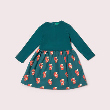 Red Foxes Long Sleeve Twirler Dress