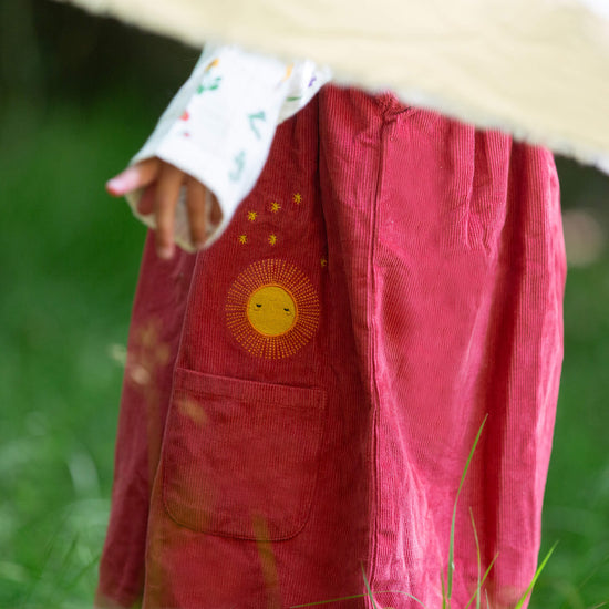 Holly Berry Corduroy Swing Dress Pink / 7-8y