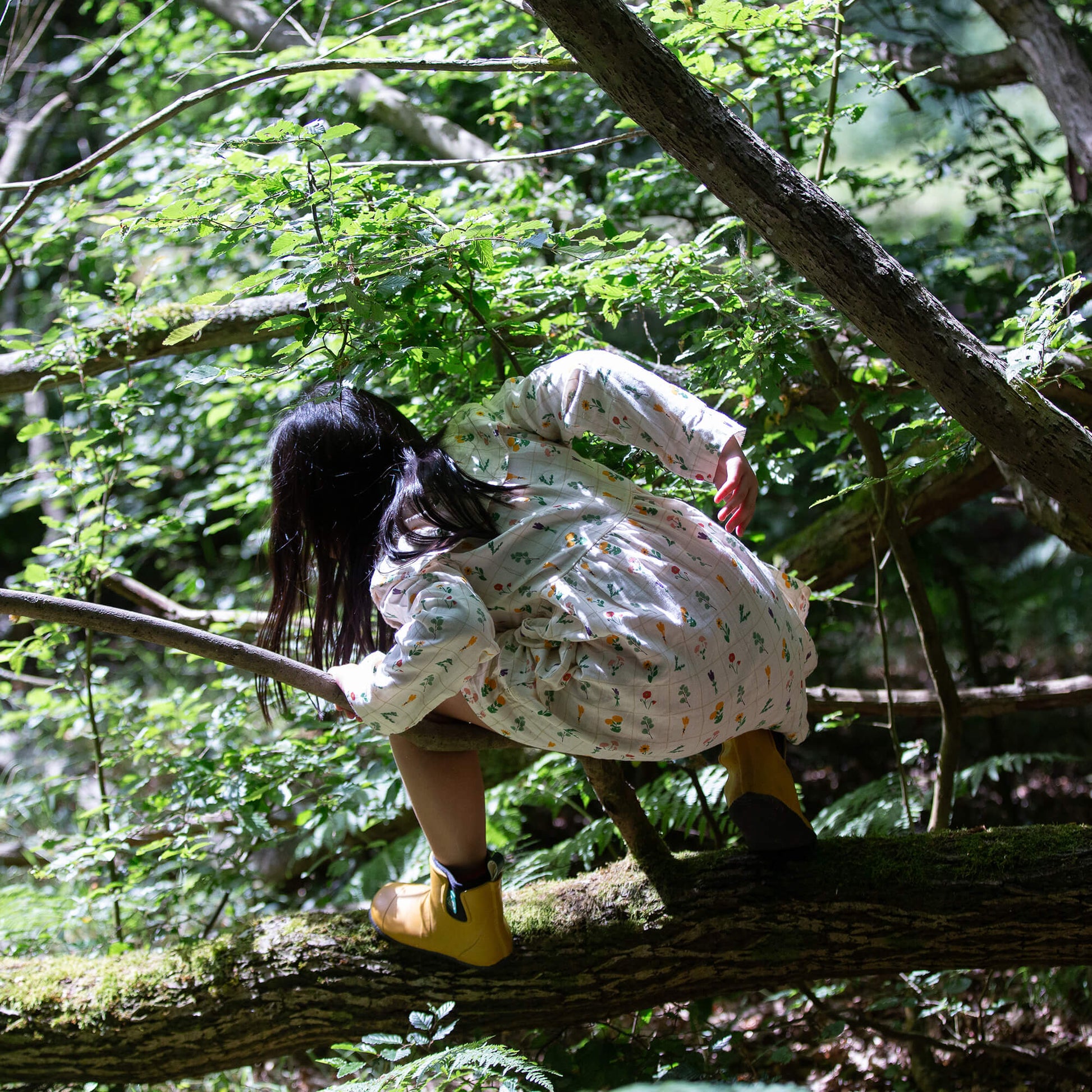 Botanical Sailor Dress Cream / 7-8y