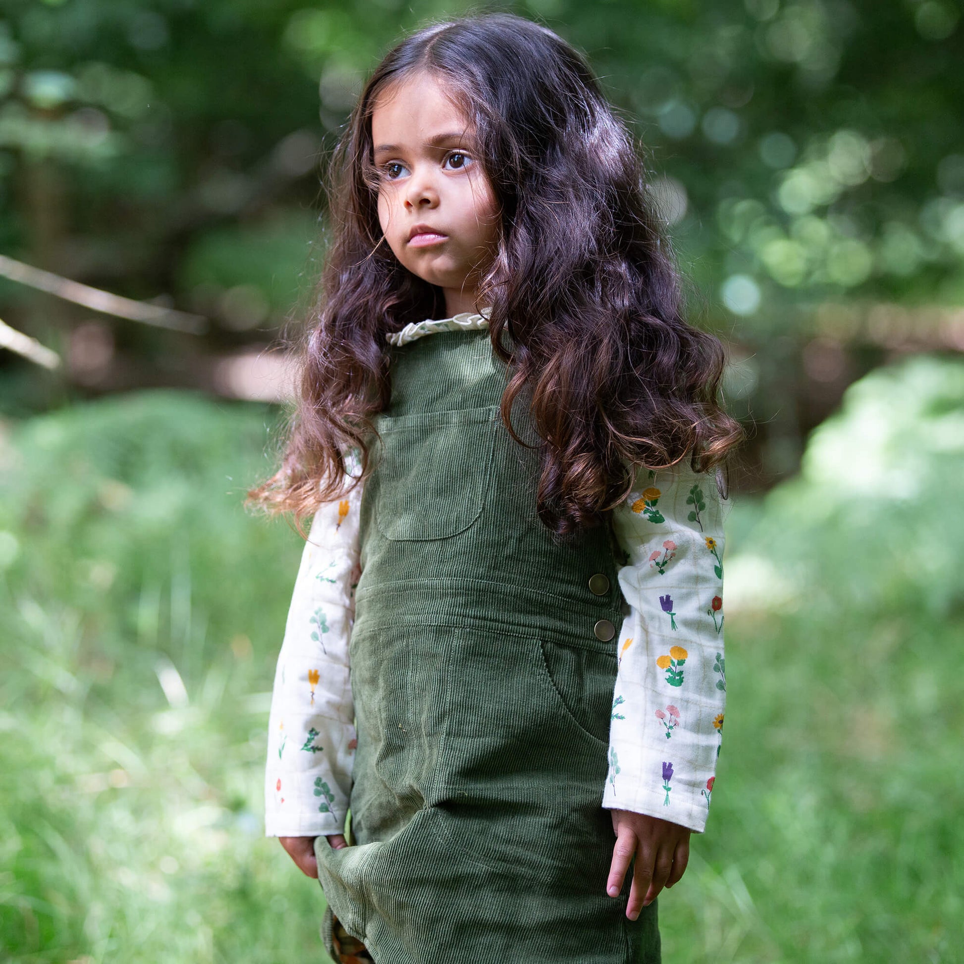 Chive Classic Reversible Pinafore Dress Green / 7-8y