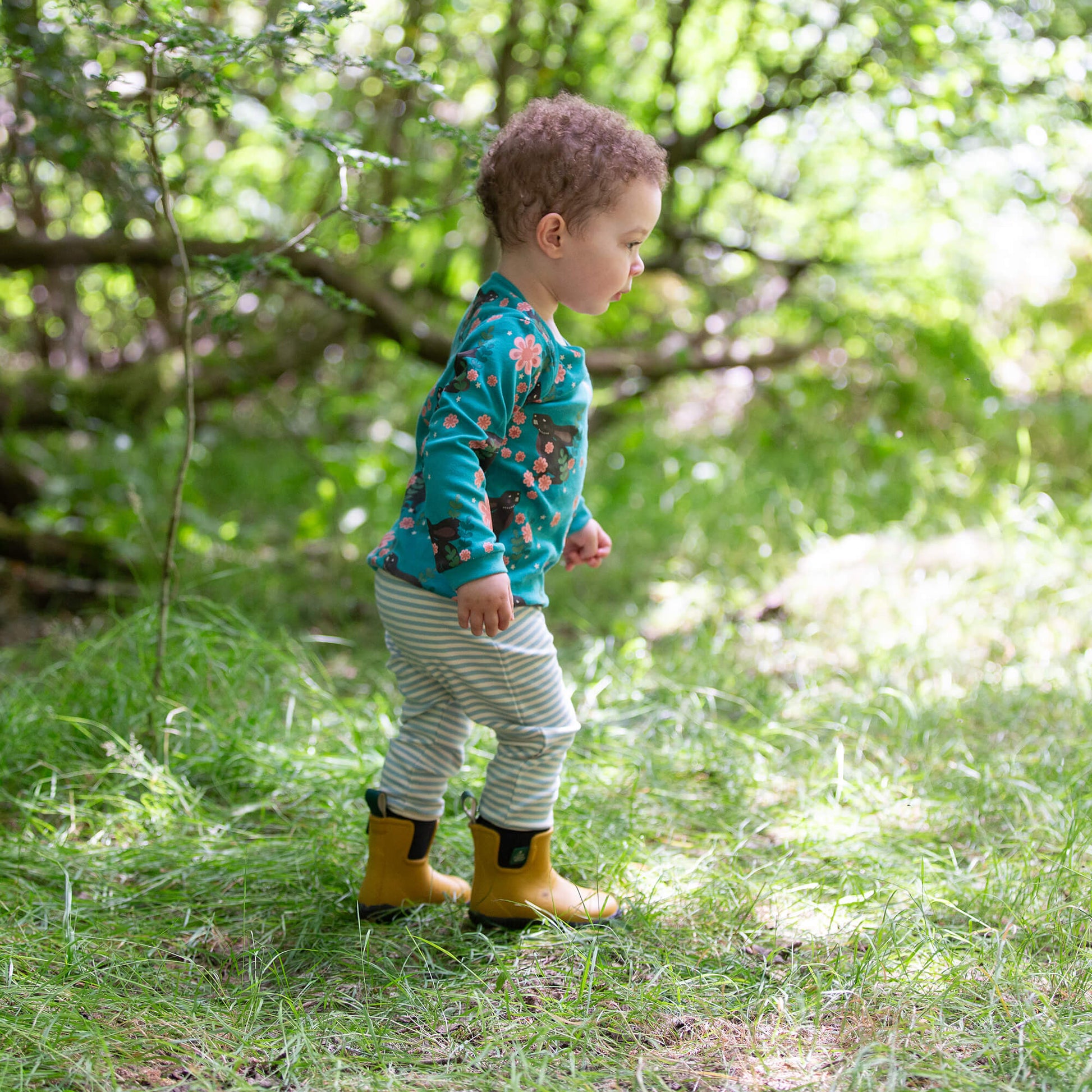 Winter Rabbits Organic T-Shirt & Jogger Playset Green / 4-5y