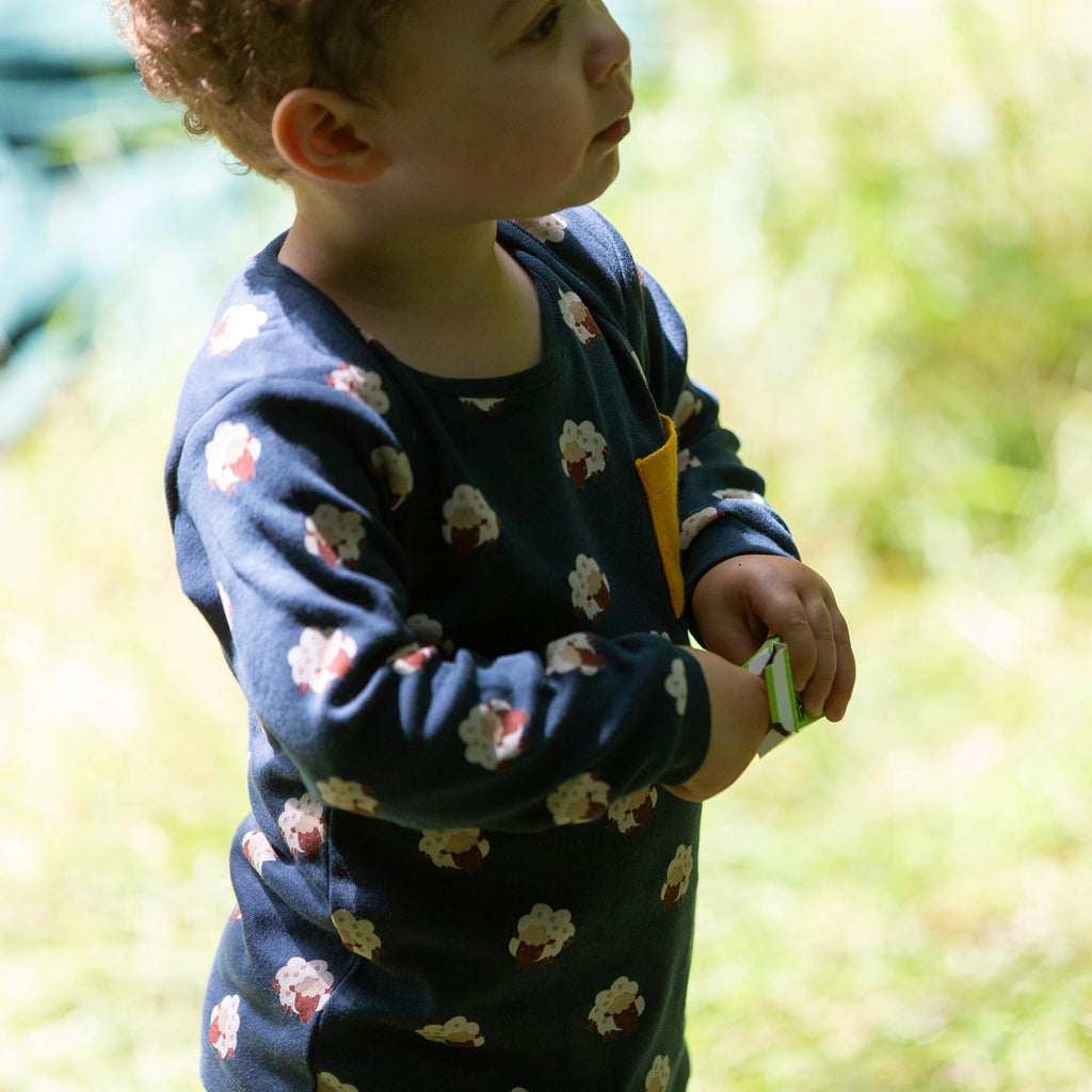 Sleeping Sheep Organic T-Shirt & Jogger Playset Blue / 4-5y