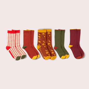 Golden Leaves Ankle Socks 5 Pack