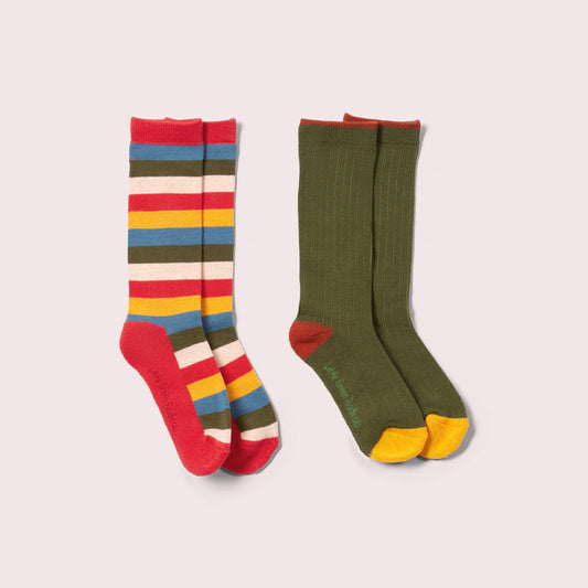 Rainbow Terry Boot Socks 2 Pack