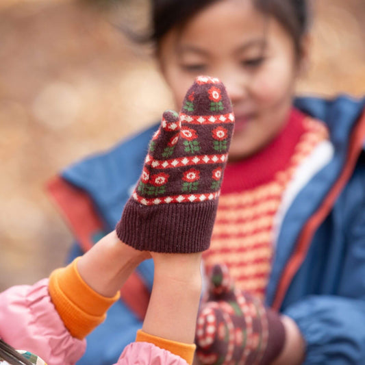 Collecting Flowers Knitted Mittens