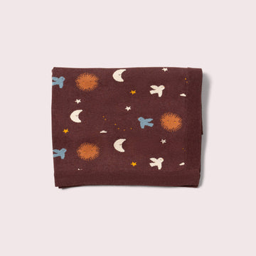 Flying Birds Knitted Organic Baby Blanket