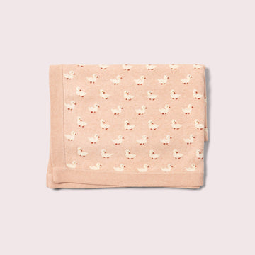 Puddle Ducks Knitted Organic Baby Blanket