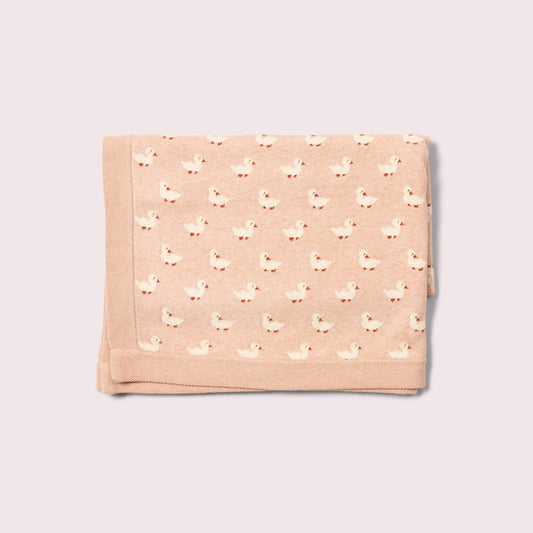 Puddle Ducks Knitted Organic Baby Blanket