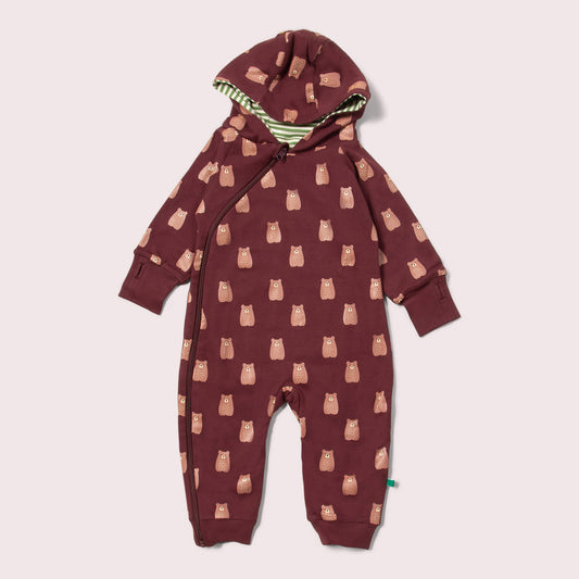Brown Bears Hooded Reversible Snug Suit