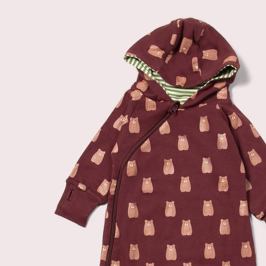 Brown Bears Hooded Reversible Snug Suit