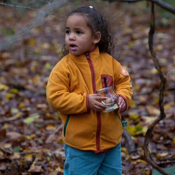 Gold Zip Up Recycled Polar Fleece Jacket