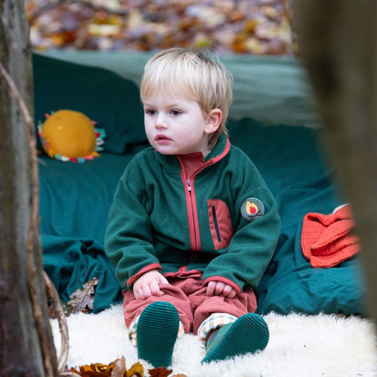 Olive Zip Up Recycled Polar Fleece Jacket