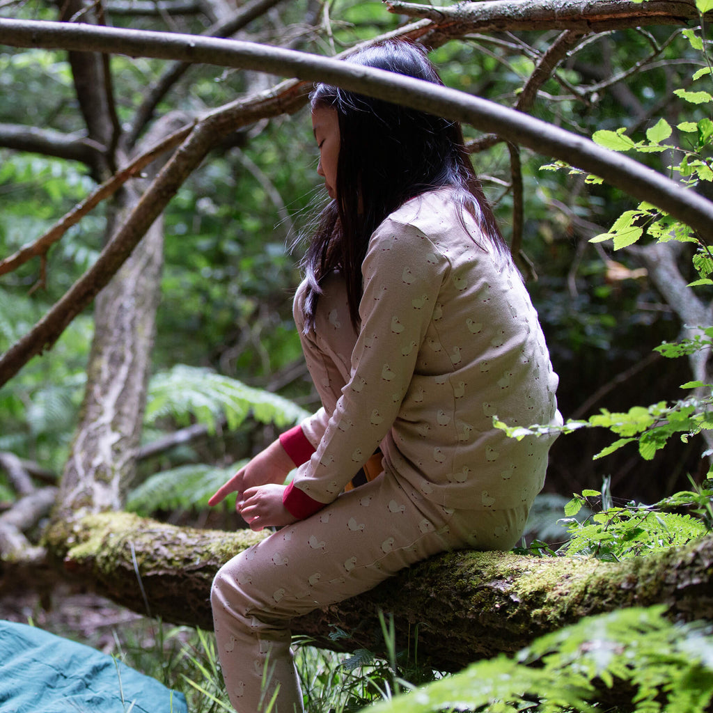 Puddle Ducks Organic Pyjamas Oatmeal / 8-9y