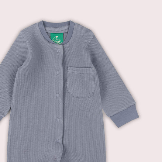 Corn Blue Organic Waffle Playsuit