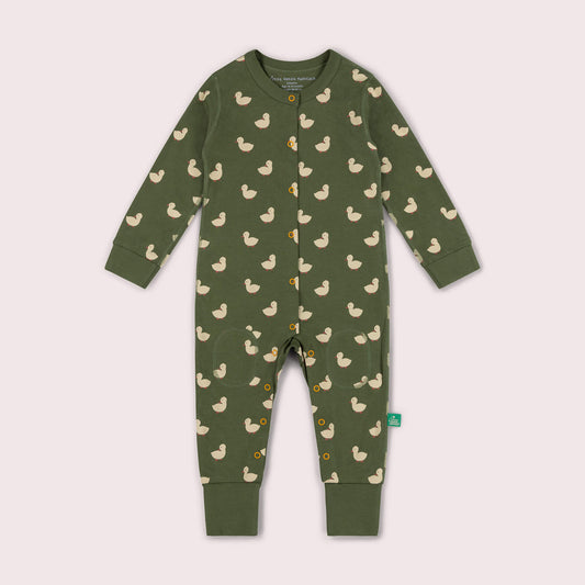 Olive Ducks Organic Adaptive Popper Through Onesie