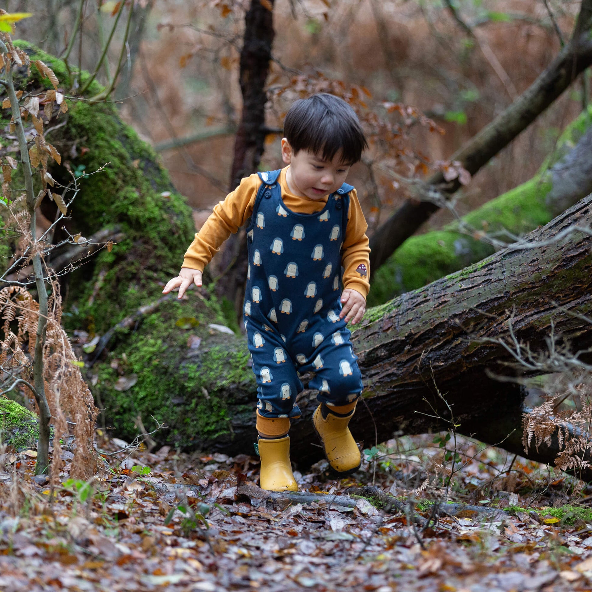 Blue Penguins Everyday Dungarees Navy / 3-4y