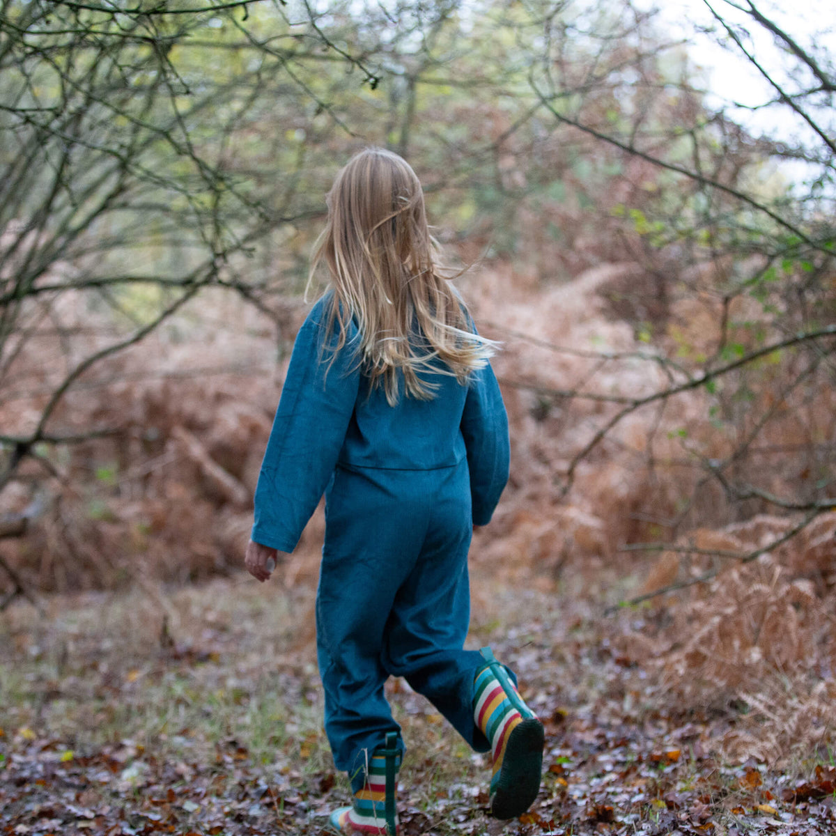 Calm Sea Cord Jumpsuit Blue / 6-7y