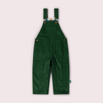 Olive Green Lined Corduroy Dungarees Green / 6-7y